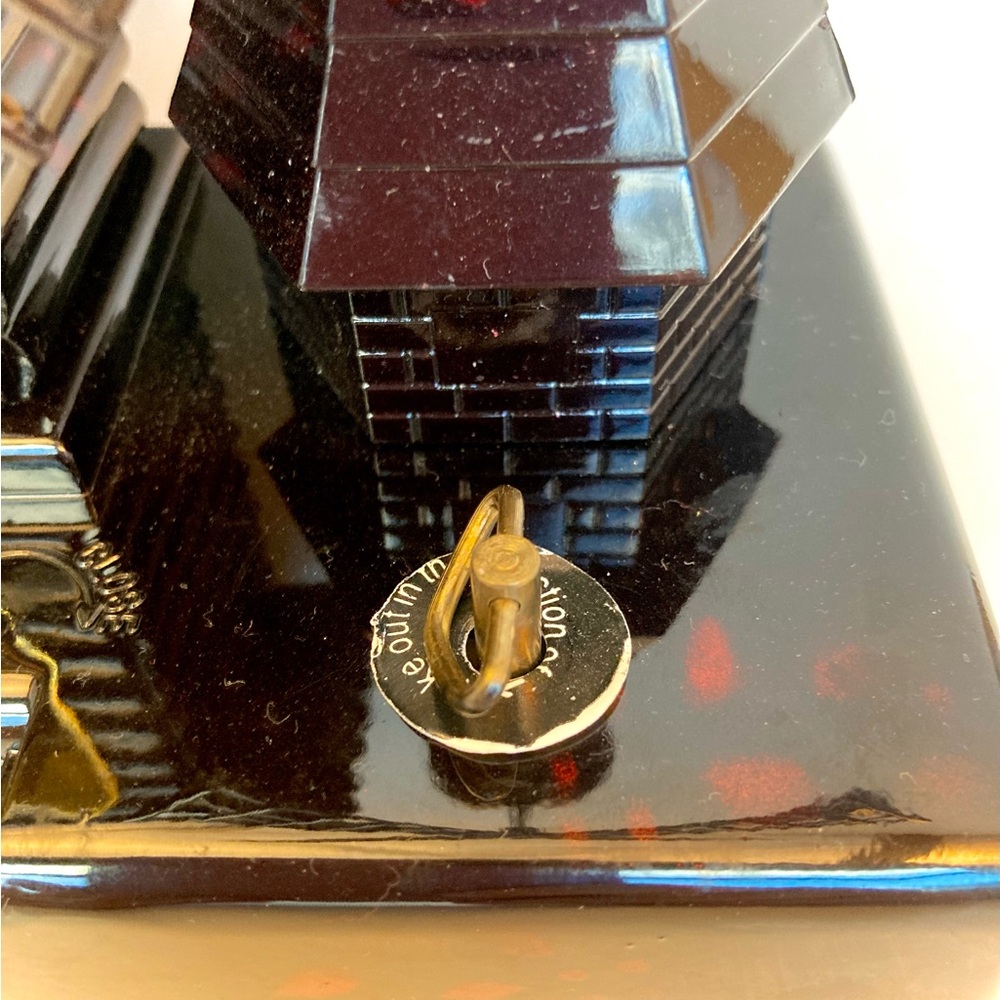 Black and Gold Windmill Music Box Clock - Unique Funky Goth - Picture 2 of 8